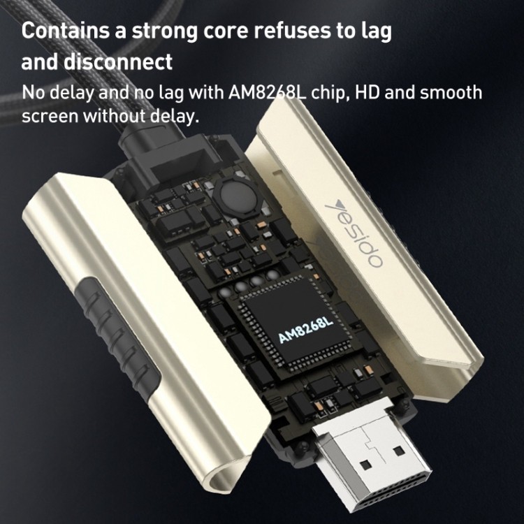 کابل تبدیل HDMI به لایتنینگ / microUSB/ USB-C یسیدو مدل HM14 طول 2 متر