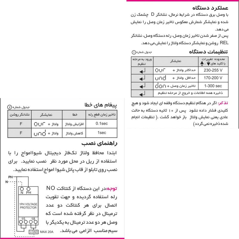 محافظ ولتاژ شیوا امواج مدل VPJN-20
