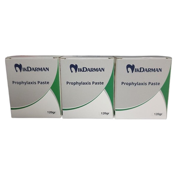 خمیر جرمگیری دندان پزشکی نیک درمان مدل فلوراید prophylaxis paste وزن 120 گرم مجموعه 3 عددی