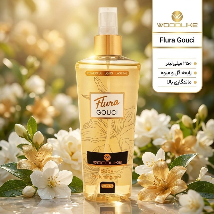 بادی اسپلش زنانه وودلایک مدل Flura Gouci حجم 250 میلیلیتر