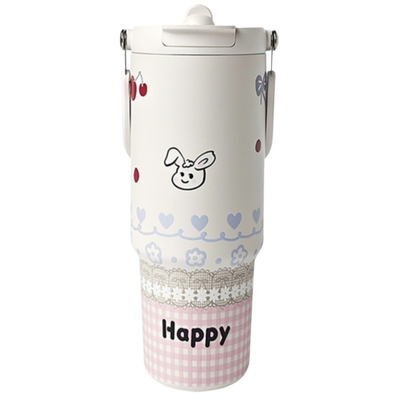 تراول ماگ مدل Happy با جنس استیل 316 و قابلیت حفظ دما تا ۱۰ ساعت، ظرفیت 0.9 لیتر