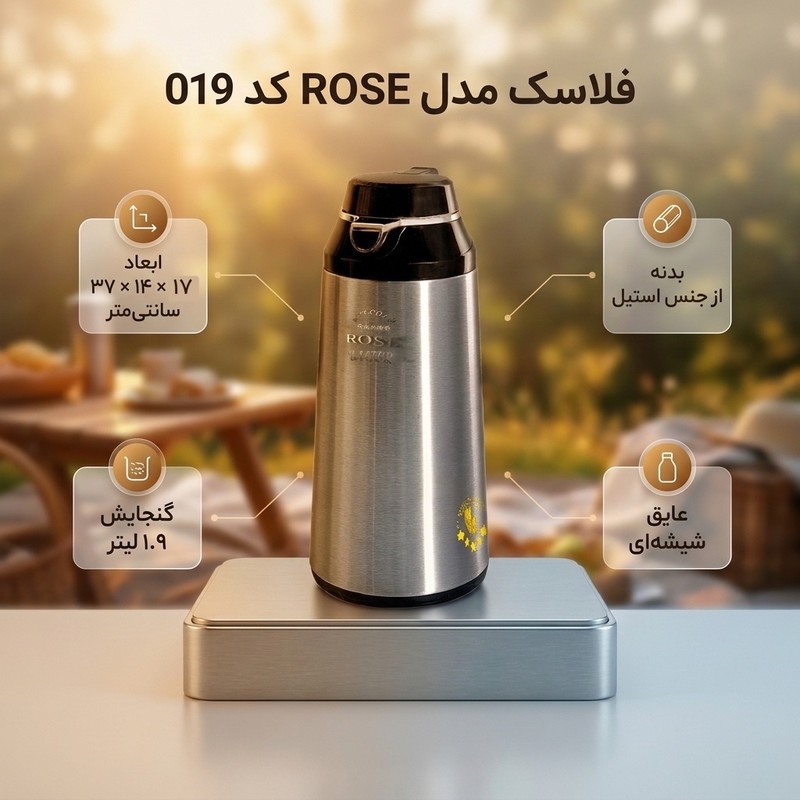 فلاکس مدل ROSE کد SEFARESHI 019 گنجایش 1.9 لیتر