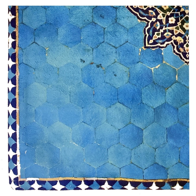 کوسن مخمل طرح کاشی کد 03