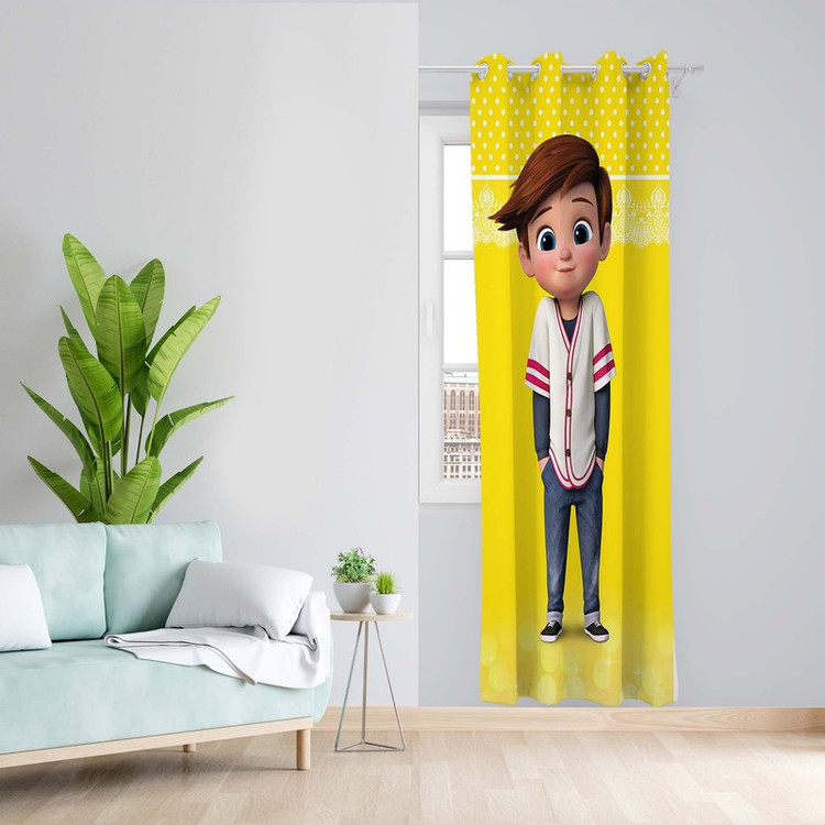 پرده طرح اتاق کودک مدل مخمل پانچی کد 1600 z سایز 140x200 سانتی متر
