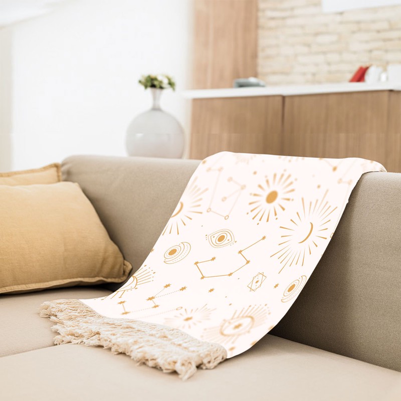 شال مبل مدل چشم خورشید کد Q2SH1036 سایز100x180 سانتی متر