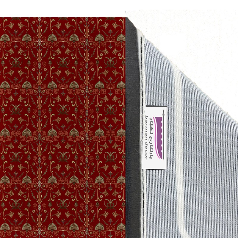 پرده بارمان دکور طرح سنتی مدل مخمل پانچی کد 5668LR W سایز 140x280 سانتی متر