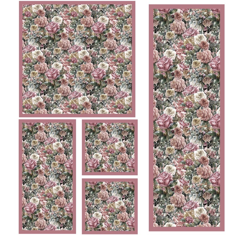 ست رومیزی پنج تکه طرح گل کد 985