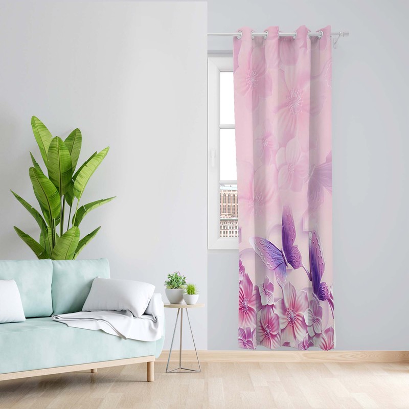پرده طرح پروانه مدل مخمل پانچی کد 4958 z سایز 140x200 سانتی متر