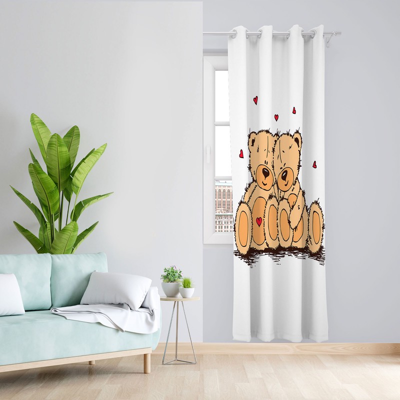 پرده مدل اتاق کودک مخمل پانچی کد 4458 سایز 140x200 سانتی متر