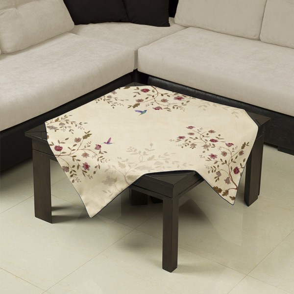 ست رومیزی 4 تکه طرح گنجشگی کد Tr514DR4