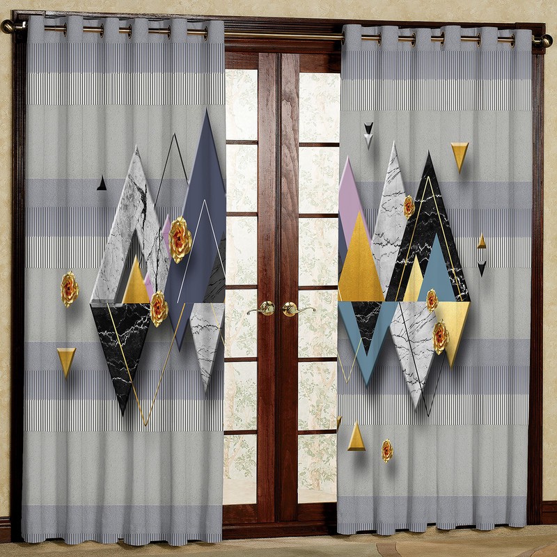 پرده مدل لوزی لوزی مخمل پانچی کد 2439 سایز 200x140 سانتی متر