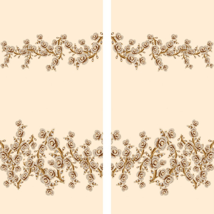 پرده مدل پانچی طرح گل سه بعدی سایز 280x145 سانتی متر