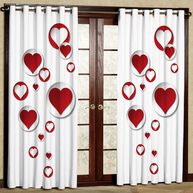 پرده مدل قلب مخمل پانچی کد 1125سایز 140x200 سانتی متر