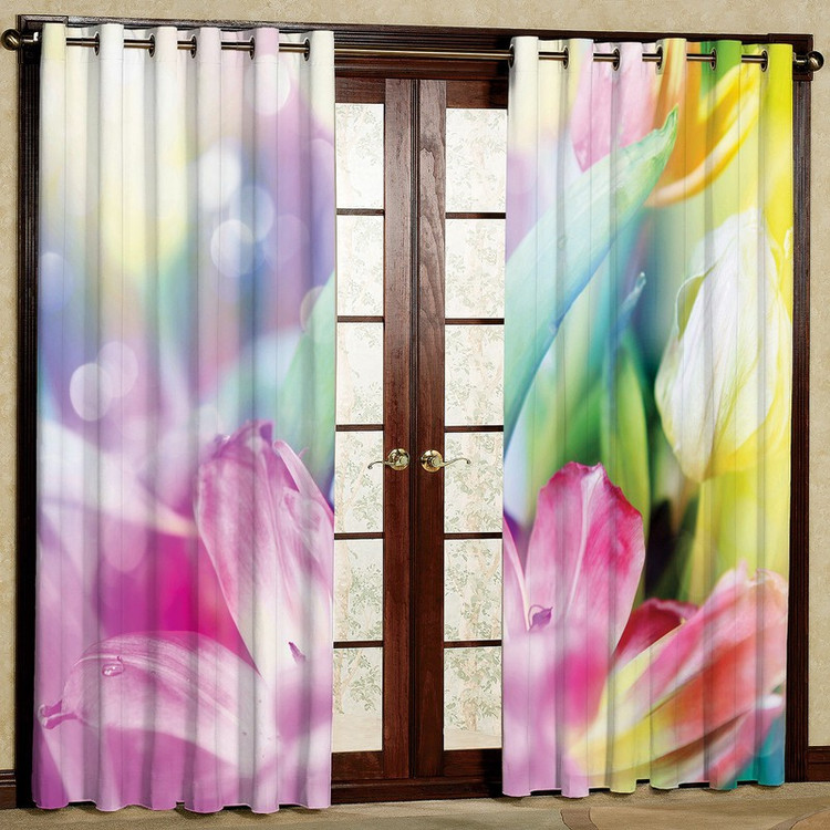 پرده مدل گل دار مخمل پانچی کد 446 سایز 140x280 سانتی متر