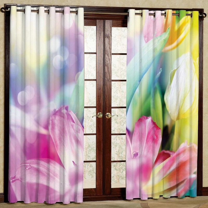 پرده مدل گل دار مخمل پانچی کد 446 سایز 140x280 سانتی متر