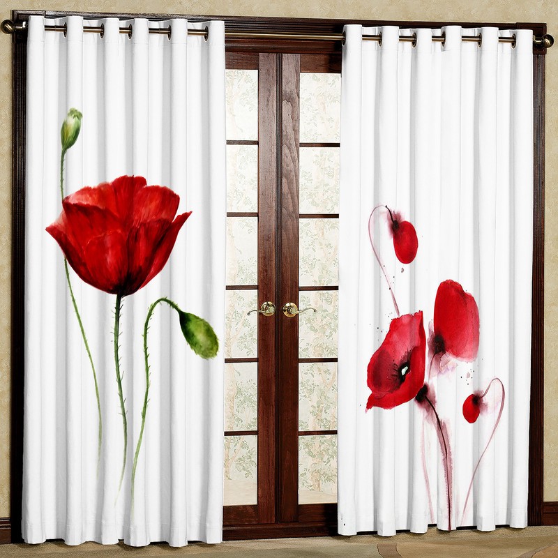 پرده مدل تک گل مخمل پانچی کد 4821 سایز 140x200 سانتی متر