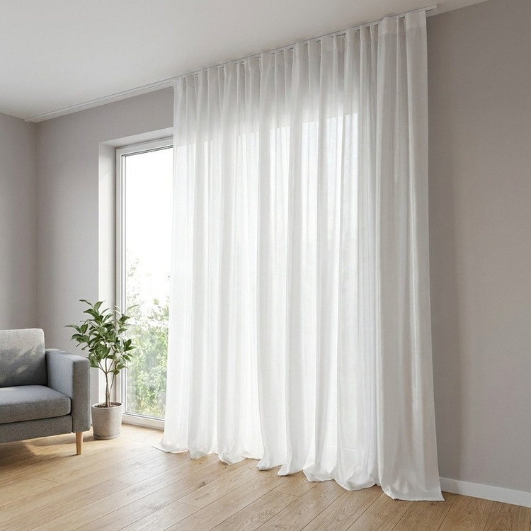 پرده مدل ساده آستر فلامنت سایز 250x275 سانتیمتر